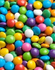 Close-up of colorful round candies