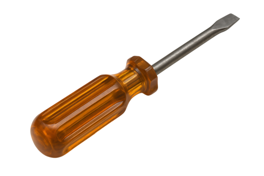Flathead screwdriver isolated on transparent background