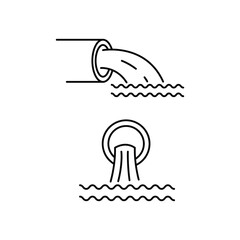 Wastewater Vector Icon Set ? Flat Design Illustrations on White Background.eps