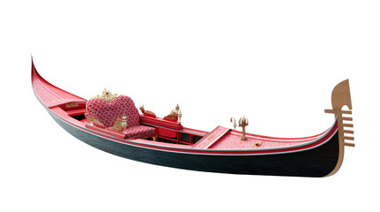 Venetian Gondola: A meticulously crafted Venetian gondola, a symbol of romance and tradition, sits elegantly, inviting viewers to imagine a serene journey through the canals of Venice.