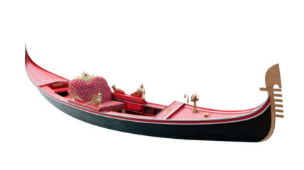 Venetian Gondola: A meticulously crafted Venetian gondola, a symbol of romance and tradition, sits elegantly, inviting viewers to imagine a serene journey through the canals of Venice.