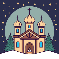 Orthodox Christmas, Nativity, Jesus, Christian holiday, Cross, Church, December, Orthodox religion, Celebration (2).eps