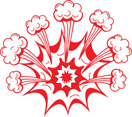 Red Comic Explosion Vector &ndash; Cartoon Boom Effect Illustration