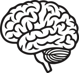 Human brain iconHuman brain top view line icon.A flat black and white line icon of a human brain.Brain illustration in simple line art style.human brain iconhuman brain icon.