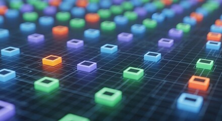 Vibrant Digital Grid: Abstract Technology Network Background