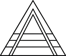 Egyptian pyramid with hieroglyph mandala patterns vector illustration on transparent background