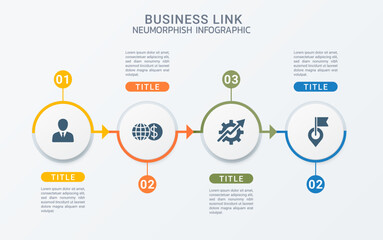 Modern infographic neumorphism style design template