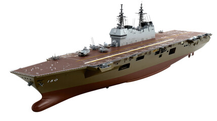 Military Aircraft Carrier in Action: An aerial view showcases the power and precision of a military aircraft carrier, a symbol of maritime strength, poised for action and ready to command the seas.