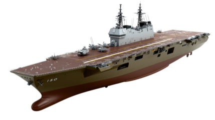 Military Aircraft Carrier in Action: An aerial view showcases the power and precision of a military aircraft carrier, a symbol of maritime strength, poised for action and ready to command the seas.