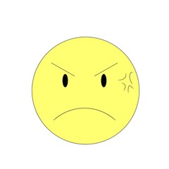 怒りマーク付きの怒った顔アイコン