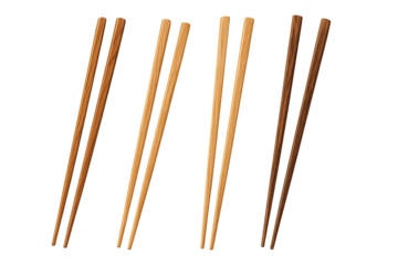 Wooden chopsticks isolated on transparent background