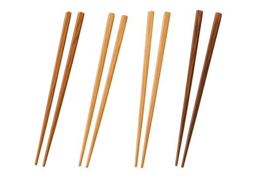 Wooden chopsticks isolated on transparent background - Powered by Adobe