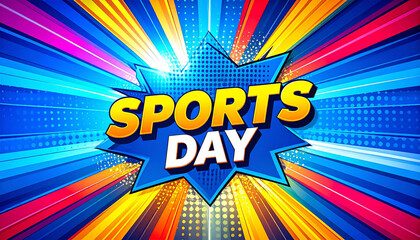 Sports Day Comic Book Pop Art Background