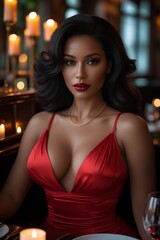young woman in bar