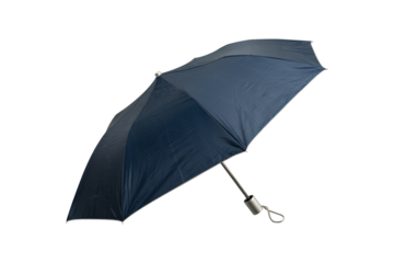 A blue umbrella isolated on transparent PNG.
