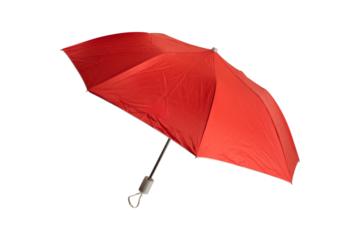 A red umbrella isolated on transparent PNG.