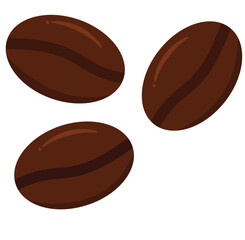 Cute cartoon hand drawn vector coffee beans clipart.