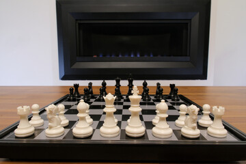 Close up photo of a chess board
