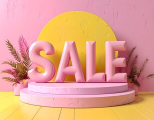 Bright 3d Sale Discount Promotion Event for Retail Shopping and Online Stores