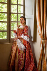 Medieval lady with sad face