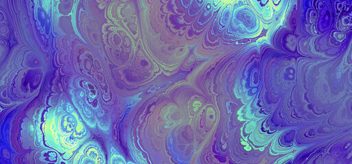 purple blue turquoise marbled wallpaper with paint pour effect