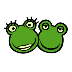 2 frogs Man Woman Lovers Friends Love Team Couple