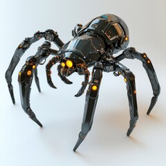 Futuristic robotic spider detailed mechanical design concept for technology and artificial intelligence