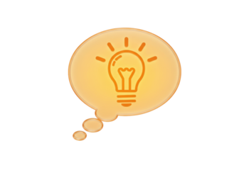 Isolated bright idea bubble speech concept symbolizing innovative solutions and thoughts