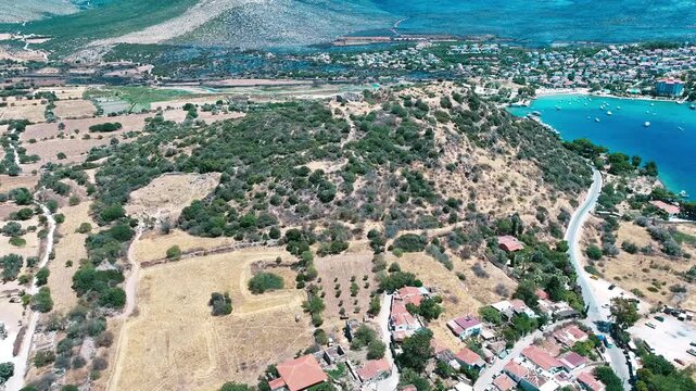 Erythrai ancient city - Drone shot of the Ancient City of Erythrae