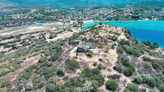 Erythrai ancient city - Drone shot of the Ancient City of Erythrae