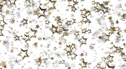 Elegant winter design with gold stars and snowflakes. Perfect for holidays.