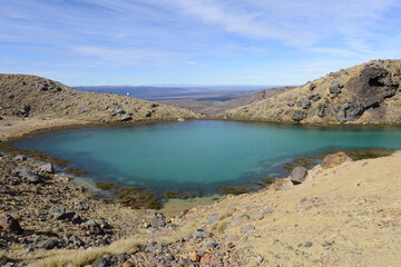 Emerald Lakes in Tongariro National Park, North Island, New Zealand
