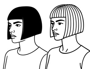 Minimalist Bob Haircut Portrait Contrast