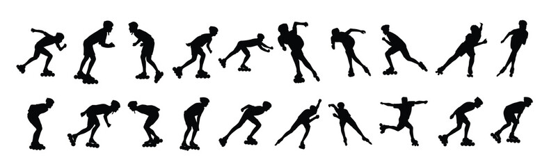 roller skating athlete silhouette collection