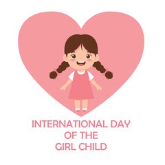 International Girl Child Day Vector Illustration Poster and Event Design