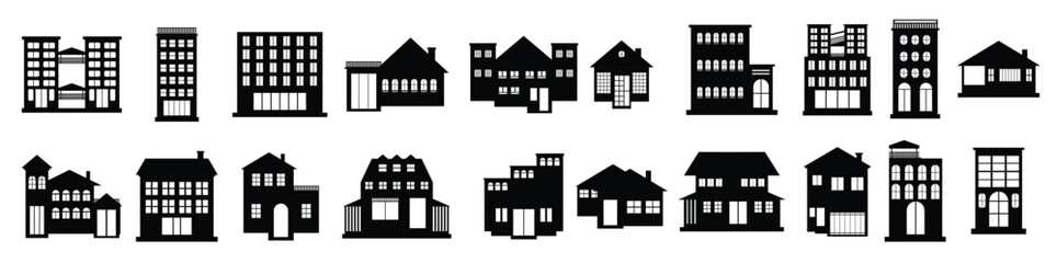 collection of vector illustrations of apartment residential