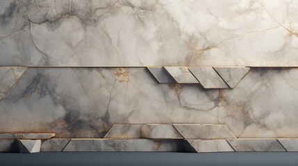 Modern Marble Surface with Geometric Accents in Elegant Neutral Tones