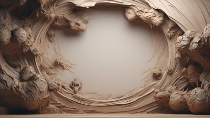 Canyon Landscape with Rocky Cliffs and Eroded Walls in Earth Tones
