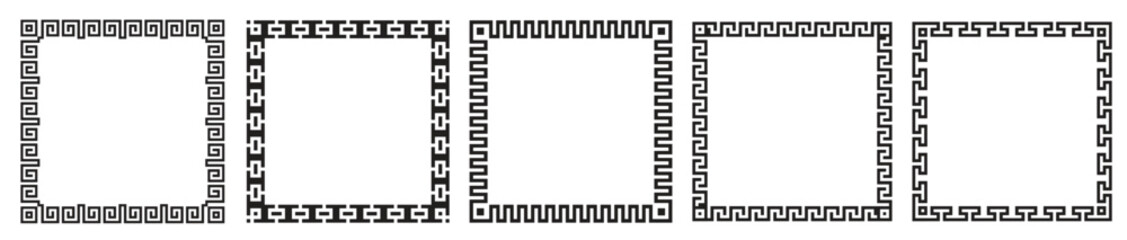  Greek Key Border Style Frames vector