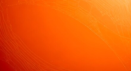 Diagonal spider webs on bold orange gradient background, minimal Halloween design.
