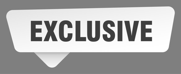 exclusive sign. exclusive white sticker isolated on gray background