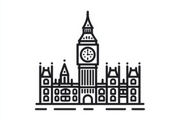 Big Ben stands tall with its clock showing time. The historic Parliament building features elaborate architectural details. Visitors gaze at the impressive structure along the River Thames.