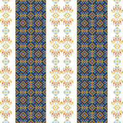 Colorful Thai art pixel texture for background and fabric, seamless pattern.