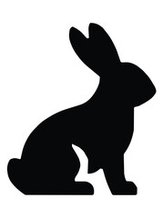 Silhouette of a Rabbit Sitting Gracefully in a Minimalist Style