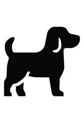 Silhouette of a Dog in Profile Against a Plain Background