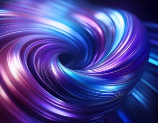 Fototapeta premium abstract twisted shape with blue and purple shiny surface motion blur business concept motion bokeh background