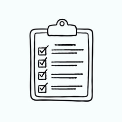 Checklist with checkmarks on a clipboard in minimal style  