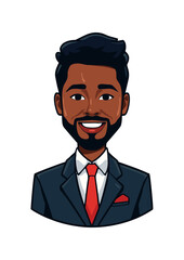 Vector illustration of business and businessman cartoon character design on white background