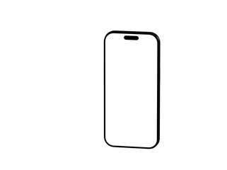 Clean image of a black smartphone with blank screen, perfect for app presentations or mobile device showcases. High-resolution for crisp detail