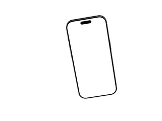 Clean design of a smartphone with a blank screen, perfect for app presentations or technology marketing.  High-resolution image.